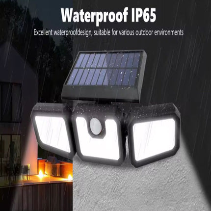 Solar Security Light | Triple-Head Outdoor Illumination with Motion Detection | Weather-Resistant Design for Enhanced Safety 3