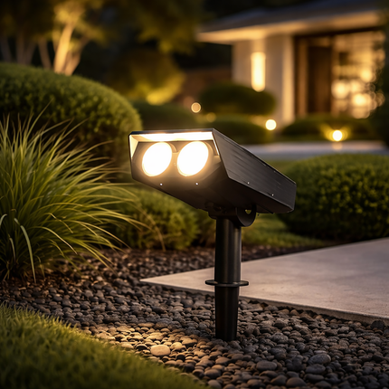 Solar Powered Spotlights, Solar Landscape Lighting with Adjustable Head