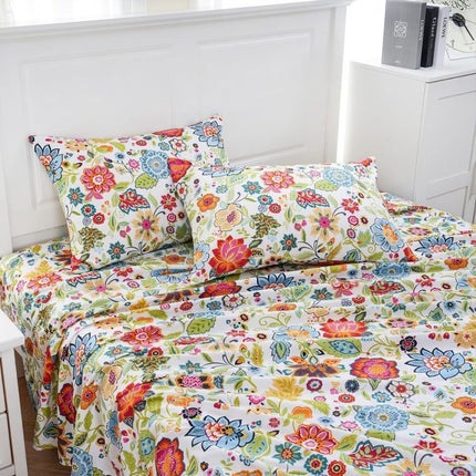 Bed Sheets, Floral Sheet Set with Fitted Sheet – image 4