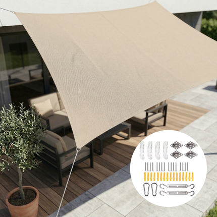 Rectangular Shade Sail with UV Protection, Patio Sun Shade Sail – image 9