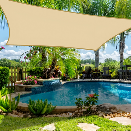 Rectangular Shade Sail with UV Protection, Patio Sun Shade Sail, Water Resistant Outdoor Patio Shade for Backyard
