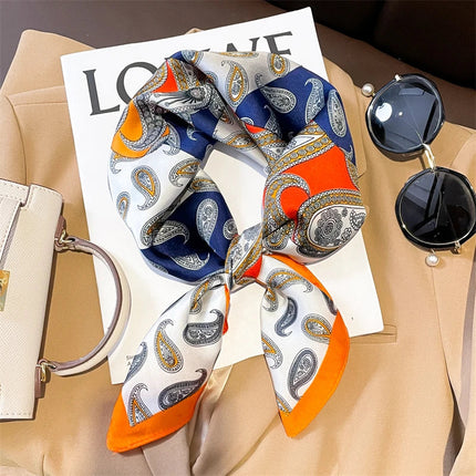 Sophie Silk Charm Scarf | Plaid Pattern, Versatile Accessory 12