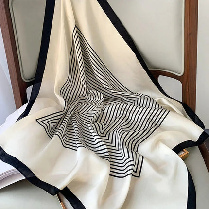 Sophie Silk Charm Scarf | Plaid Pattern, Versatile Accessory 2