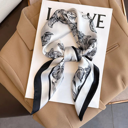 Sophie Silk Charm Scarf | Plaid Pattern, Versatile Accessory 35