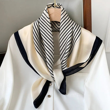 Sophie Silk Charm Scarf | Plaid Pattern, Versatile Accessory 4