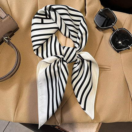 Sophie Silk Charm Scarf | Plaid Pattern, Versatile Accessory 44