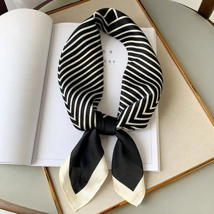 Sophie Silk Charm Scarf | Plaid Pattern, Versatile Accessory 5