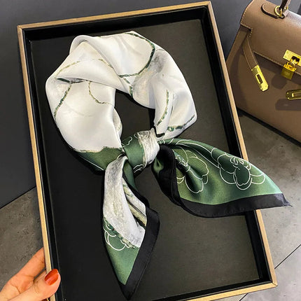 Sophie Silk Charm Scarf | Plaid Pattern, Versatile Accessory 55
