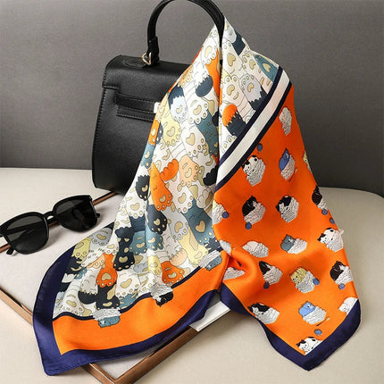 Sophie Silk Charm Scarf | Plaid Pattern, Versatile Accessory 61