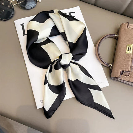 Sophie Silk Charm Scarf | Plaid Pattern, Versatile Accessory 63