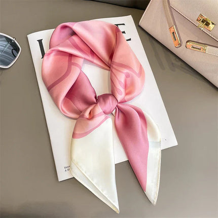 Sophie Silk Charm Scarf | Plaid Pattern, Versatile Accessory 9