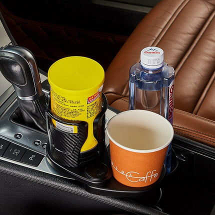 Space Saver | 2-in-1 Car Cup Holder with Adjustable Base | Rotating Design for Easy Access 2