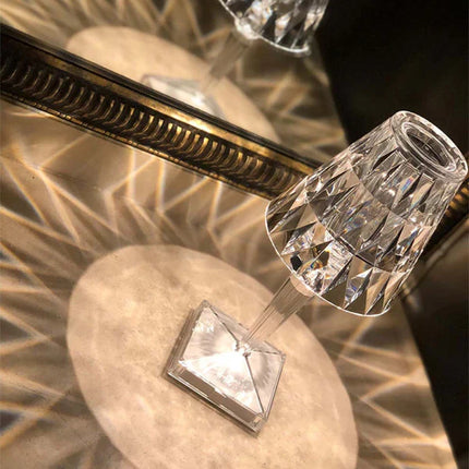 Sparkling Crystal Lamp with Touch-Sensitive Control | Elegant Rechargeable Table Light for Glamorous Ambiance