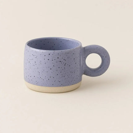 Speckled Ceramic Coffee Mug, Retro Tea Mug with Round Handle