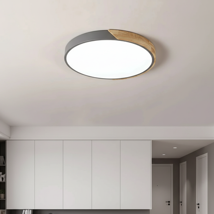 Splice Wood | Flush Mount Ceiling Light with Dimmable Feature | Modern Japandi Design for Cozy Ambiance 3