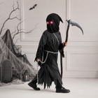 Spooky Costume Collection | Grim Reaper Hooded Robe Set with Glowing Eyes | Perfect for Halloween Fun 0