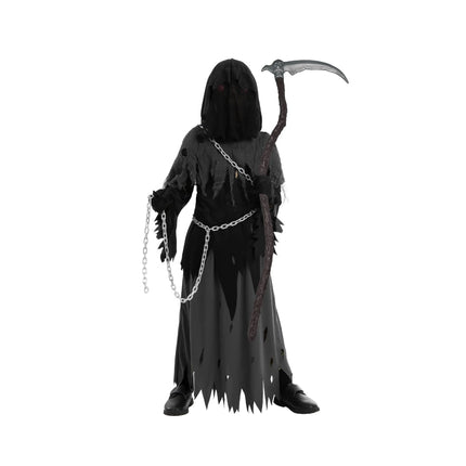 Spooky Costume Collection | Grim Reaper Hooded Robe Set with Glowing Eyes | Perfect for Halloween Fun 7