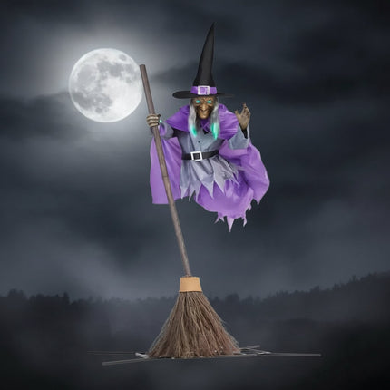 Spooky Decor | Hanging Witch Yard Decoration for Halloween with Large Flying Design | Perfect for Outdoor Displays 0