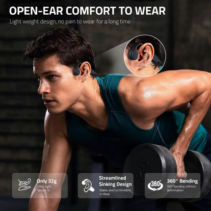 Sport Audio | Wireless Bone Conduction Headphones with USB Charging | Open Ear Design for Safety and Comfort 2