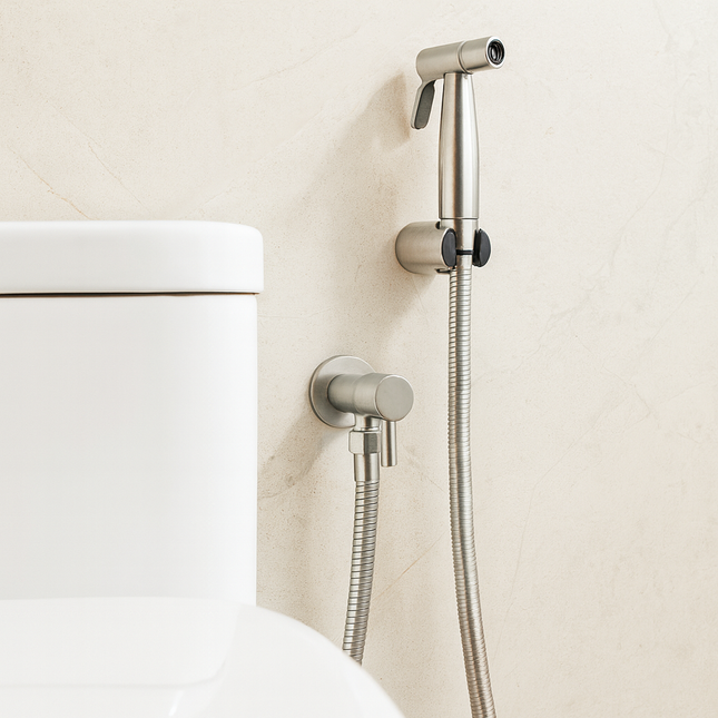 Stainless Steel Bidet Sprayer for Toilet with Adjustable Spray | Ergonomic Handheld Design for Maximum Hygiene 0