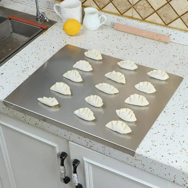 Stainless Steel Cutting Board with Non-Slip Base & Spill-Proof Edge | Hygienic Kitchen Essential for Safe Food Preparation 1