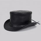Steampunk Top Hat | Leather Finish with Shapeable Brim | Unique Style for Festivals and Events 0