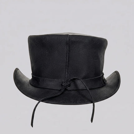 Steampunk Top Hat | Leather Finish with Shapeable Brim | Unique Style for Festivals and Events 2