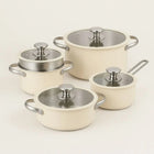 Stainless Steel Cookware Set, 9 Piece Pots and Pans Set, Nonstick Cookware with Steamer and Glass Lids for Induction