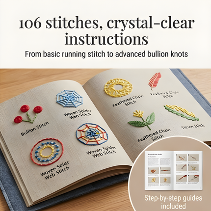 Stitchwell | Embroidery Kit for Beginners with 106 Removable Stitches | Complete Needlework Set for Easy Learning 3