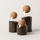Glass Candy Jars with Cork Lids, Airtight Food Storage Containers, Kitchen Canisters for Pantry Organization, Set of 3