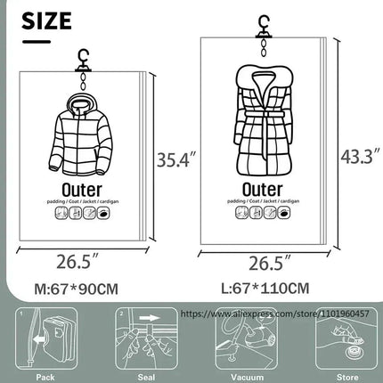 Storage Solutions | Vacuum Storage Bags for Clothes with Dustproof Design | Space-Saving Organizers for Efficient Closet Management 3