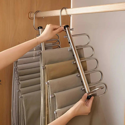 Space Saving Pants Hanger, Hanging Closet Organizer for Scarves