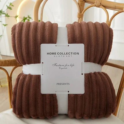 StripeWarm | Wide Flannel Fleece Blanket with Ultra-Soft Texture | Cozy Design for Autumn and Winter Comfort 3