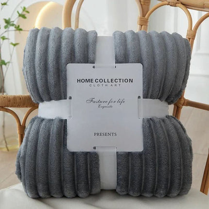 StripeWarm | Wide Flannel Fleece Blanket with Ultra-Soft Texture | Cozy Design for Autumn and Winter Comfort 4