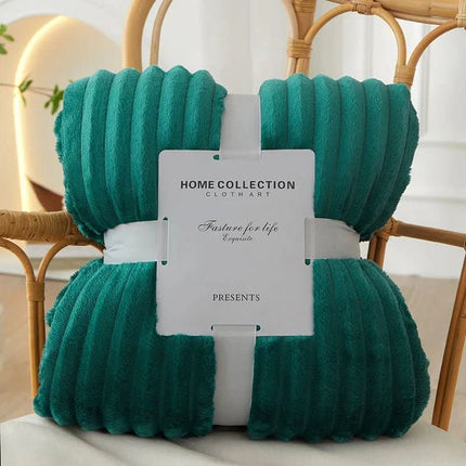 StripeWarm | Wide Flannel Fleece Blanket with Ultra-Soft Texture | Cozy Design for Autumn and Winter Comfort 5