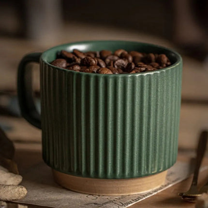 Coffee Mug, Striped Ceramic Mug with Handle – image 8