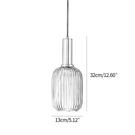 Ceiling Light Fixture, Vintage Glass Hanging Light with Striped Shade for Dining Table – image 29