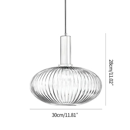 Ceiling Light Fixture, Vintage Glass Hanging Light with Striped Shade for Dining Table – image 45