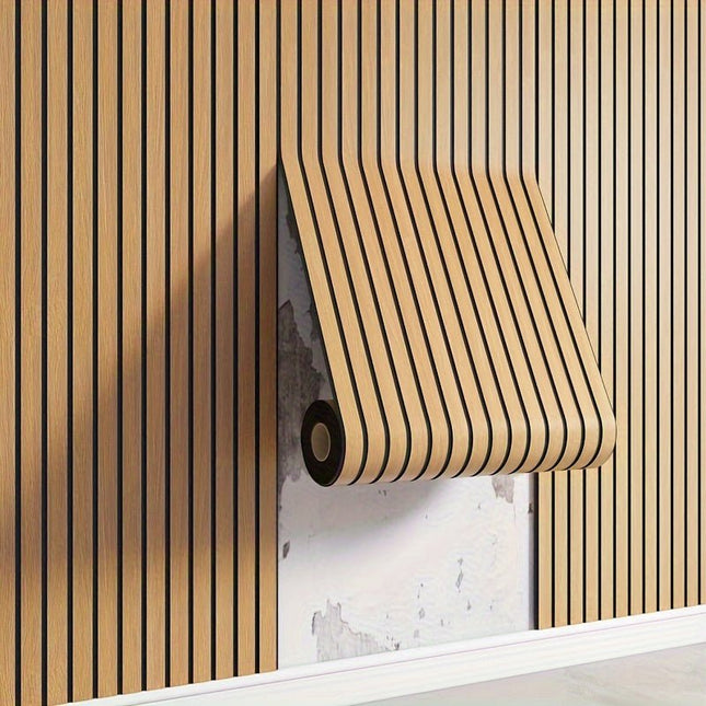 Stylish 3D PVC Wall Panels with Wood Texture | Self-Adhesive Design for Easy Home Upgrade 0