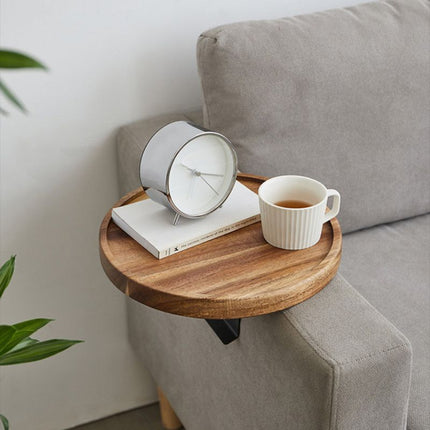 Stylish Clip-On Tray Table for Sofa with Solid Wood Design | Elegant Walnut Finish for Convenience 6