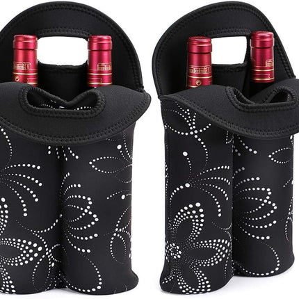 Stylish Insulated Dual-Bottle Wine Carrier with Neoprene Protection for Safe Travel 10