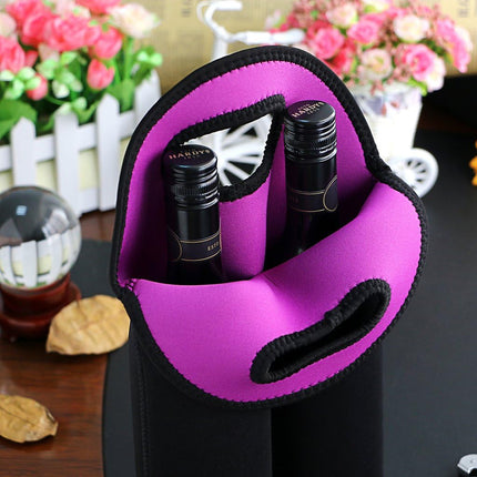 Stylish Insulated Dual-Bottle Wine Carrier with Neoprene Protection for Safe Travel 2