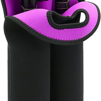 Stylish Insulated Dual-Bottle Wine Carrier with Neoprene Protection for Safe Travel 3