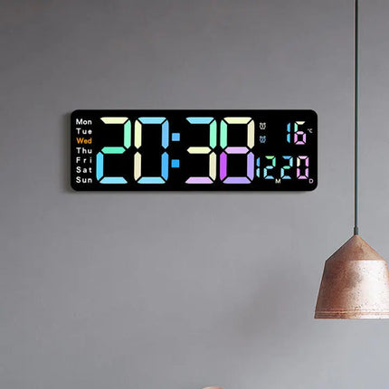 Stylish RGB Wall Clock with Large LED Display & Remote Control | Multi-Color Modes for Ambiance 3