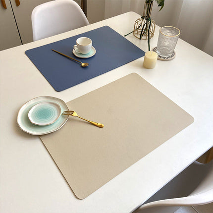 Stylish Rectangle PU Leather Placemats with Non-Slip Bottoms | Waterproof & Heat Resistant for Table Protection 3