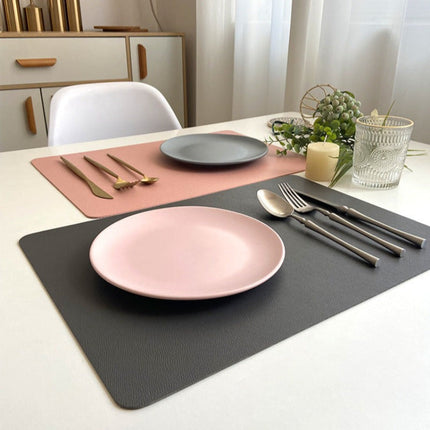 Stylish Rectangle PU Leather Placemats with Non-Slip Bottoms | Waterproof & Heat Resistant for Table Protection 4