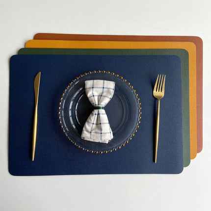 Stylish Rectangle PU Leather Placemats with Non-Slip Bottoms | Waterproof & Heat Resistant for Table Protection 6