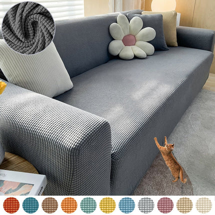 Stylish Stretch Sofa Cover | Non-Slip Protection with Textured Fabric | Flexible Fit for Enhanced Comfort and Furniture Protection 14