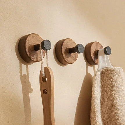 Stylish Wall Hook Rack | Self-Adhesive Wood and Metal Design for Space-Saving Organization 2