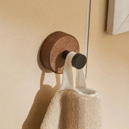 Stylish Wall Hook Rack | Self-Adhesive Wood and Metal Design for Space-Saving Organization 3